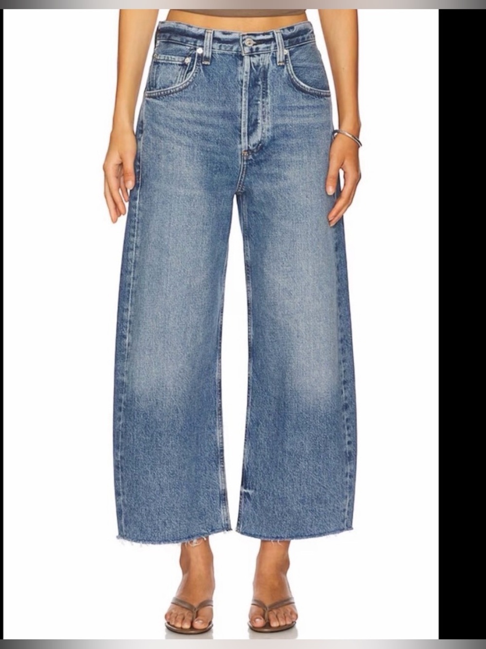 Citizens Of Humanity Ayla Baggy Undone Hem - Telegraph High-Rise Wide Leg Jeans